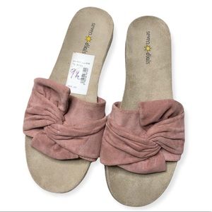 SEVEN DIALS Diva Knot Bow Slide Sandals with Crystal Trim Pink Size 9.5